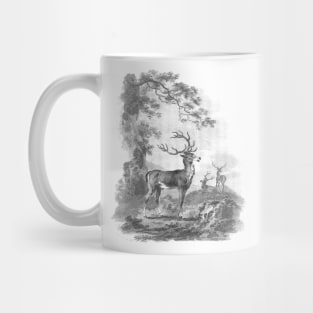 Deer in The Forest Vintage Print Mug